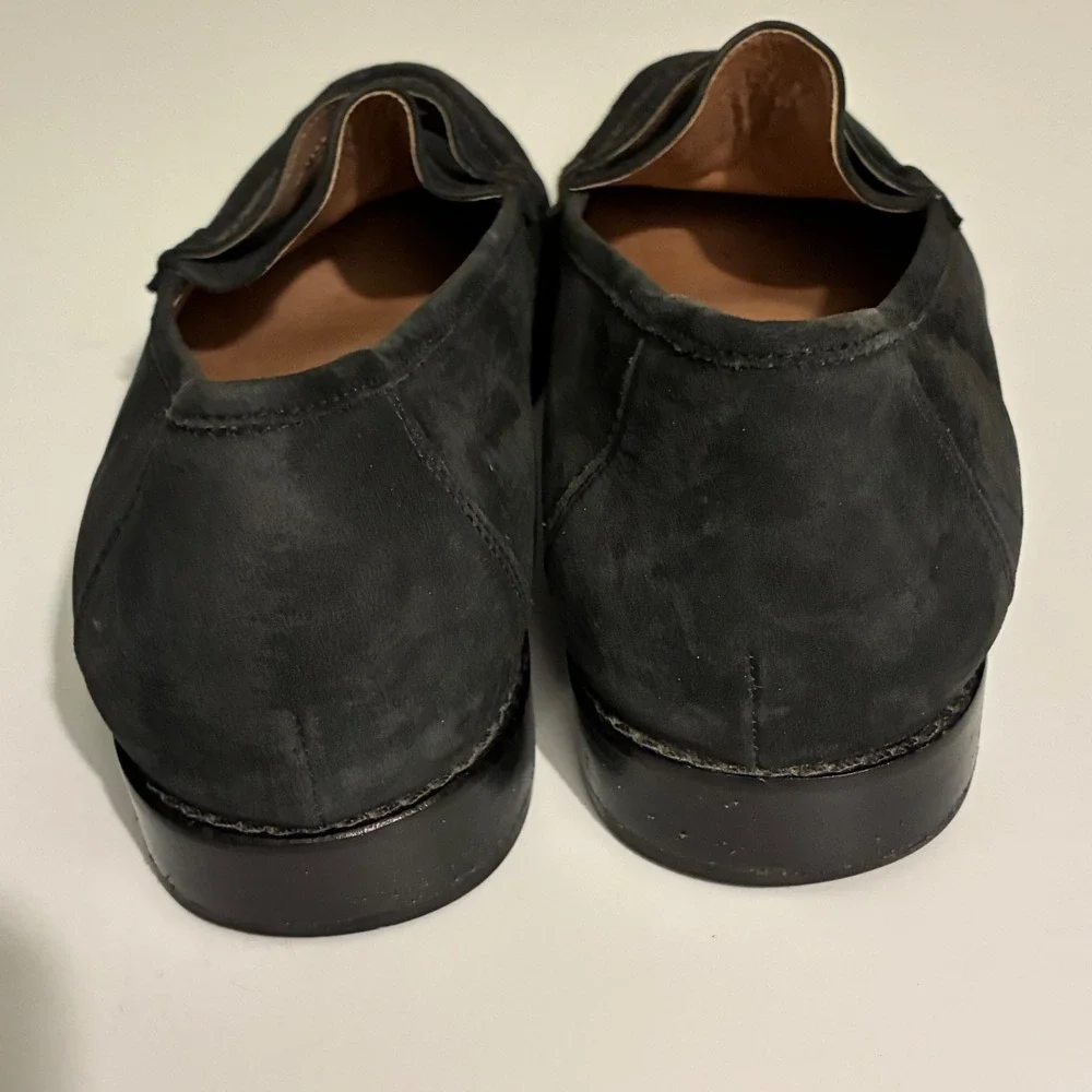 Vionic Womens 8.5 Waverly Black Nubuck Leather Penny Loafers Slip On Shoes